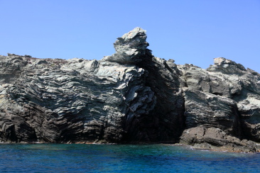 Structures originales des rochers à l'Ouest la pointe d'Agnello