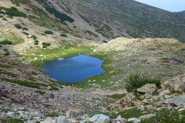 Le lac de Ghiarghe Rosse où nous avons installé notre bivouac